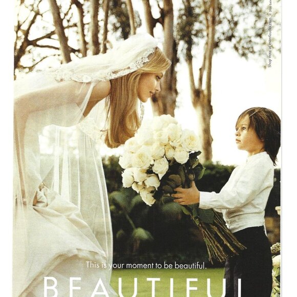 Beautiful by Estee Lauder Perfume Bride Bouquet 2000s Print Ad - Picture 2 of 4